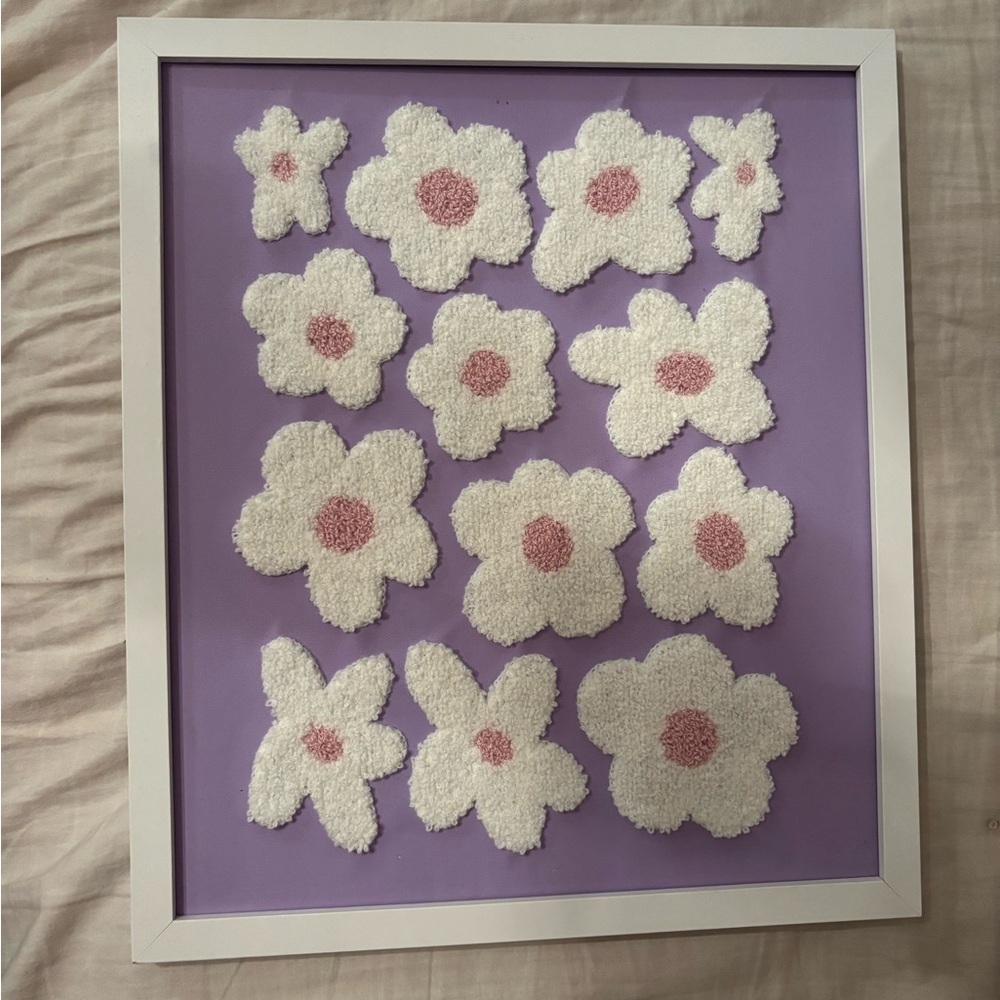 Floral Wall Art with White and Pink Flowers